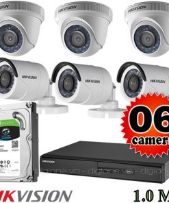 Lắp đặt trọn bộ 6 camera giám sát 1.0M Hikvision